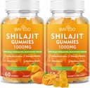 2 confezioni Shilajit Gummies 1000mg Sugar Free - Shilajit Supplemento per uomini e donne - High in 85+ Trace Minerals & Fulvic Acid - Energia, cervello, immunità - 120 Gummies