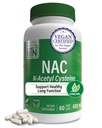 Salute Thru Nutrition NAC N-Acetyl-Cysteine 600mg 60 capsule | Vegan Certified | Il più Purest NAC Supplemento | Supporta polmone sano, funzioni del fegato e salute cellulare | Soy & Gluten Soy