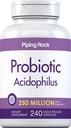 Piping Rock Probiotic Acidophilus Capsule | 250 Milioni di CFU | 240 Pills | Integratore alimentare | Non OGM, Gluten Free