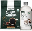 Natural Force Organic Dark Roast Clean Coffee + Organic MCT Oil Bundle – 100% Pure Coconut MCTs & Mold & Mycotoxin Free Coffee – Non-GMO, Keto, Paleo, e Vegan - 12 Oz e 16 Oz