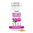 Vitapia Organic Milk Thistle Extract 70:1 Supplemento - Liver Cleanse Detox & Repair, Liver Health Support, Antiossidanti - 120 Vegan Capsule, Non OGM, Gluten Free