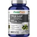 NusaPure Olive Leaf 50:1 Extract, 500 mg Equivalente a 25.000mg - 50% Oleuropein Vegan/Vegetarian - Super Strength No Oil 60 Capsule