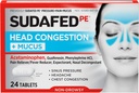 Sudafed PE Head Congestion + Tavole per la pressione del seno, dolore e congestione, 24 ct