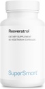 Supersmart - Resveratrolo 40mg al giorno (ben tollerato) - Estratto di Uva Rossa Organica - Supplemento di Resveratrolo ad alta potenza | Non-OGM & Gluten Free - 90 Capsule Vegetariani