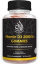 Vitamina Halal D3 Gummies per Adulti, Uomini e Donne | 1000IU - 2000IU | Supporti Bone, Immunità e salute del cuore | Vegetariano, Non OGM, Gluten-Free | 45-90 Serve