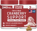 Trattamento del cane UTI Supplemento di mirtilli per cani, 240 Cuscinetti Morbidi - Supporto naturale di infezione del tratto urinario e controllo sano della vescica – Realizzato con Echinacea e vitamina C (2 confezioni da 120)