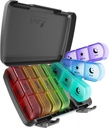 Organizzatore di pillole 3 volte al giorno, Fullicon Large Weekly Pill Case 7 giorno, Scatola di pillole giornaliere con 21 scomparti, Porta Supplemento di Dispenser per Pills/Vitamin/Fish Oil - Multi-colore