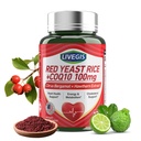 Riso di lievito rosso 2000mg con CoQ10 100mg - Integratore di salute del cuore gratuito della citrina con Citrus Bergamot & Hawthorn - Supporta livelli di colesterolo sano - Vegan, capsule non OGM 120 conti
