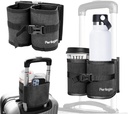Perilogics Portapacchi Travel Cup Hands Free Drink Caddy for Suitcase Handle. Perfetto Airplane viaggio accessorio essenziale regalo per viaggiatore frequente, partecipante di volo o con i bambini (Dark Gray)
