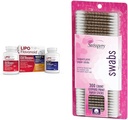 Lipo-Flavonoid Day & Night Tinnitus Relief Combo Kit con Vitamine, 90 Caplets & Swisspers Premium Cotton Swabs, 300 Count