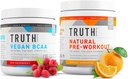 Verità Nutrition Natural Athlete Workout Stack - Preworkout naturale (Orange Tangerine) + Vegan BCAA (Red Raspberry)