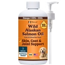 Natural Dog Company Wild Alaskan Salmon Oil Formula con Omega 3, Fish Oil for Dog Supplement, Skin & Coat Dog Oil, Itchy Relief, Supporto immunitario per articolazioni e cuore, Food Topper, 32 oz