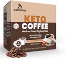 Rapidfire Caramel Macchiato Ketogenic High Performance Keto Coffee Pod, Supporta energia & Metabolismo, Gestione del peso, Single Serve K Cup, Brown, 16 Conte