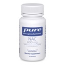 Pure Encapsulations NAC 600 mg - N-Acetyl Cysteine NAC Supplemento per la salute polmonare e il supporto immunitario, Supporto per fegato e antiossidanti* - con Freeform N-Acetyl-L-Cysteine - 30 capsule