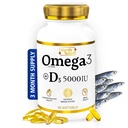 SIGNIFY NATURE Omega 3 Fish Oil Supplement con vitamina D3 5000 IU - capsule di trigliceride 1000mg per la salute del cervello - Omega3 EPA DHA + VIT D 3-90CT