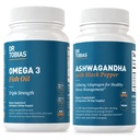 Dr. Tobias Omega 3 Fish Oil e Ashwagandha Capsule, Supporto Totale Benessere &amp; Energia Equilibrata & Resilienza, Non-OGM