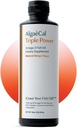 ALGAECAL Triple Power 1200mg EPA & DHA Omega 3 Fish Oil Supplemento, Brain di sostegno, Cuore, Pelle & Bones, Liquid Emulsion Mango Taste, Burp-Less, Sugar-Free, Made in Italy