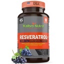 Kaibro Nutra Resveratrolo Supplemento, 1500mg Extra Forza Trans Resveratrolo, Quercetina con gli estratti giapponesi di nodi, Anti-invecchiamento, Pelle Radiante e Supporto Immunità, Vegan & Non OGM, 90 capsule