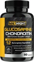 Glucosamina Condroitin MSM Turmeric, Boswellia, 12-in-1, Comfort congiunto, Mobilità, Lubrificazione e resistenza per uomini donne & senior, 90 Tab, No Shellfish