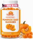 Olio di semi di zucca Gummies senza zucchero naturalmente aromatizzato- Olio di semi di zucca per la crescita dei capelli, la vescica, il supporto del tratto urinario, il supplemento della pelle giovane - Vegan, l'estratto di semi di zucca Halal- 90 conte