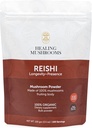 Polvere pura Reishi, supplemento di funghi organici per il supporto immunitario, longevità, umore, sonno, senza riempitivi, non OGM