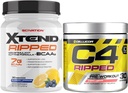 Cellucor C4 Ripped Pre Workout Powder + Fat Burner, Cherry Limeade, 30 Serve + Scivation Xtend Ripped BCAA Powder, Blueberry Lemonade, 30 Serve