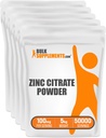 BulkSupplements.com Polvere di citrato di zinco - integratori di zinco, zinco 30mg, polvere di zinco - Citrato di zinco puro, per il supporto immunitario - senza glutine, 100mg per porzione, 5kg (11 lbs)