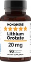 Lithium Orotate 20 mg di litio elementare per capsula - 90 capsule vegetariane