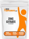 BulkSupplements.com Polvere di citrato di zinco - Integratori di zinco, Supplemento minerale, per il supporto immunitario - Gluten Free, 100 mg per porzione, 500g (1.1 lbs) (Pack of 1)