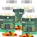 BIO VITALICA Mushroom Gummies – 10 Mushroom Complex con Lion’s Mane, Reishi, Chaga, Cordyceps & More – Fruity Vegan Gummies – Non OGM, Gluten-Free, Plant-Based – 4 Packs