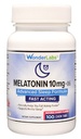 Wonder Laboratories Chewable Melatonin 10mg + B6 Fast Dissolve ti aiuta a cadere Asleep più veloce, rimanere Asleep più lungo 100 conte