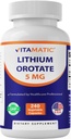 Vitamatic Lithium Orotate 5mg, 240 Capsule Veggie, Non OGM, Gluten Free.