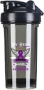Il mio eroe è ora il mio Angelo Pancreatic Cancro 18 Ounce Shaker bottiglia Bere Mixer Leak-proof Pre Workout Protein Shakes Meal Sostituzione Shakes Bottiglie 500ML/18 Oz Nero