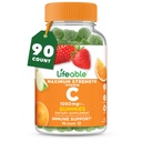 Vitamina C - Gran Tasting Natural Flavor Gummy Supplement - Vitamine vegetariane GMO-Free Chewable - per il supporto immunitario - 90 Gummies (1050 mg)