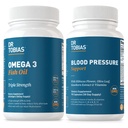 Dr. Tobias Omega 3 Fish Oil & Blood Pressure Support Integratori per Cuore, Cervello, Immune, Salute circolatoria, con Vitamina C, B6, B12, Niacin, Folate & Erbe