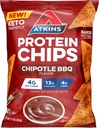 Atkins Chipotle BBQ Protein Chips, 4g Net Carbs, 13g Protein, Gluten Free, Low Glycemic, Keto Friendly, 12 Conte