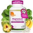Zahler - Magnesio Supplemento capsule 200 mg (60 Conte) Certificato Kosher Citrato di Magnesio Bioattivo per Assorbimento Max - Magnesio Naturale Minerale per Uomini e Donne - Migliori Integratori di Magnesio