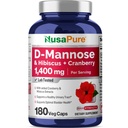 NusaPure D-Mannose Complex 1400 mg (con Hibiscus e Mirtillo) - 180 Caps Veggie.