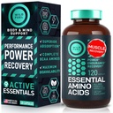 Integratore di aminoacidi essenziali - Tutti 9 EAA con aminoacidi BCAAs (Leucina, Lysine, Valine, Threonine) - 3.000mg Per Serving - Crescita del muscolo, Potenza, Recupero - 120 Vegan, Caffeina
