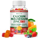 BionerLab Calcium Magnesium Zinc Gummies con Vitamina D3 & K2 - Assorbimento potenziato ad alta potenza - Arancio e Aroma di bacche