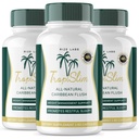 (Official 3 Pack) Tropislim, Tropislim Tutto Natural Caribbean Flush, supplemento di perdita di peso, Tropislim capsule dimagrante per le donne, Stile di vita sano + Fisica Leaner, Recensioni tropicali (180 capsule)