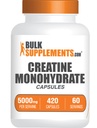 BulkSupplements.com Creatine Monohydrate Capsule - Micronized Creatine Pills - Gluten Free, 7 Capsule per Serving (5000mg), 420 Count (Pack of 1)