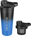 DIW 24 oz Shaker Bottiglia,Boriglia in acciaio inossidabile con design senza rumore,Coppa di Shaker in metallo isolato per miscele di proteine e pre allenamento,Gym Cup Shaker(Black&Blue)
