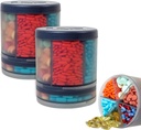Dispenser della pillola del mostro, Medicina, Medicina, Farmacia, Portatile del contenitore del supporto della medaglia di viaggio staccabile, Scatola di stoccaggio della vitamina, Abbonamento di vita a App di pericolo (Monster Fit 10-2 Pack)