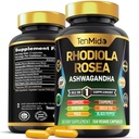 Rhodiola Rosea Supplemento - Formula 8in1 - Combina con Ashwagandha, Turchese, Berberina, Maca, Camomilla, The verde e Pepe Nero - Nutriente Rich - 150 Capsule Vegan