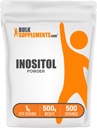 BulkSupplements.com Polvere di Inositol - Integratore di Inositolo, Vitamina B8 Supplemento - Senza Gusto & Gluten Free, 1g per Serving, 500g (1.1 lbs) (Pacchetto di 1)