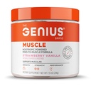 Il muscolo Genius Brand Genius - Supplemento di salute del muscolo per la crescita, la resistenza e il recupero - Formula non ormonale - 6 funghi organici - Naturally-Sweetened - 30 Serve - Vaniglia di fragola