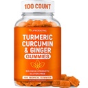 Gummie erboriche per adulti e bambini | Max Strength Turmeric and Ginger Supplement | Vegan Organic Natural Curcumin Gummies per la salute generale | Miglior supplemento curcumina con Ginger