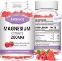 2 Pack Magnesio Citrato Gummies, Alto assorbimento Magnesio Gummies per adulti, Muscolo e denti di sostegno, Vegan Natural Raspberry Flavor 120 Cts
