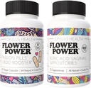Potere del fiore - Passion Pills Libido Booster & Boric acid Suppositories – All-Natural Feminine Care Bundle per potenziato Libido, controllo dell'odore e salute vaginale bilanciata – 60 capsule vegane, 600mg – Ma